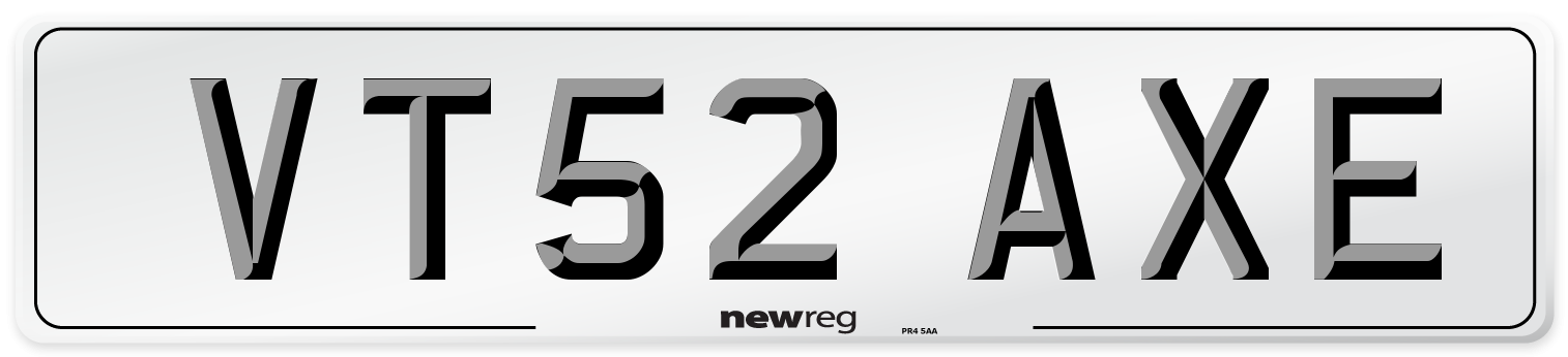 VT52 AXE Number Plate from New Reg